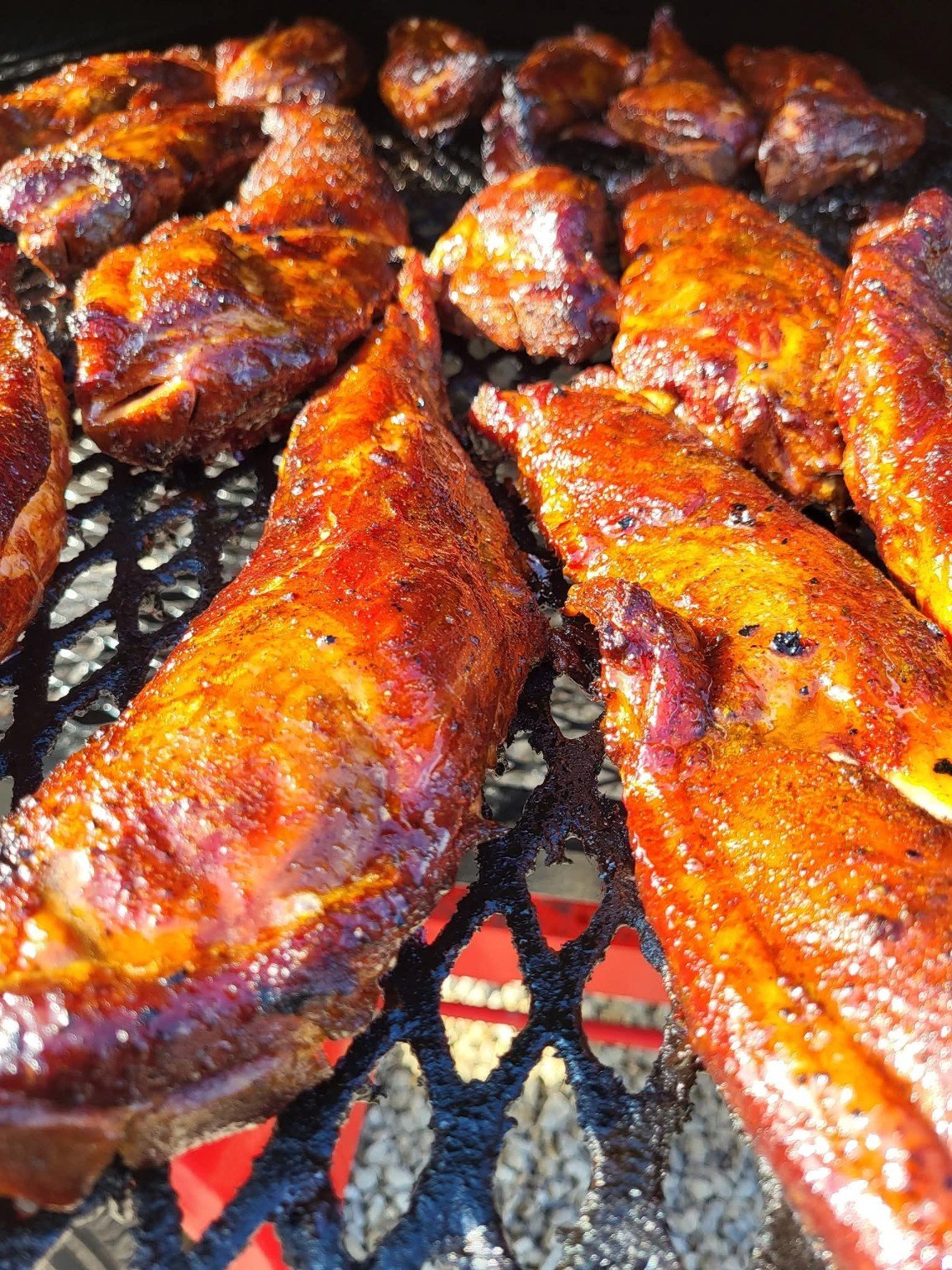 Grilled chicken wings prepared with Mike P's