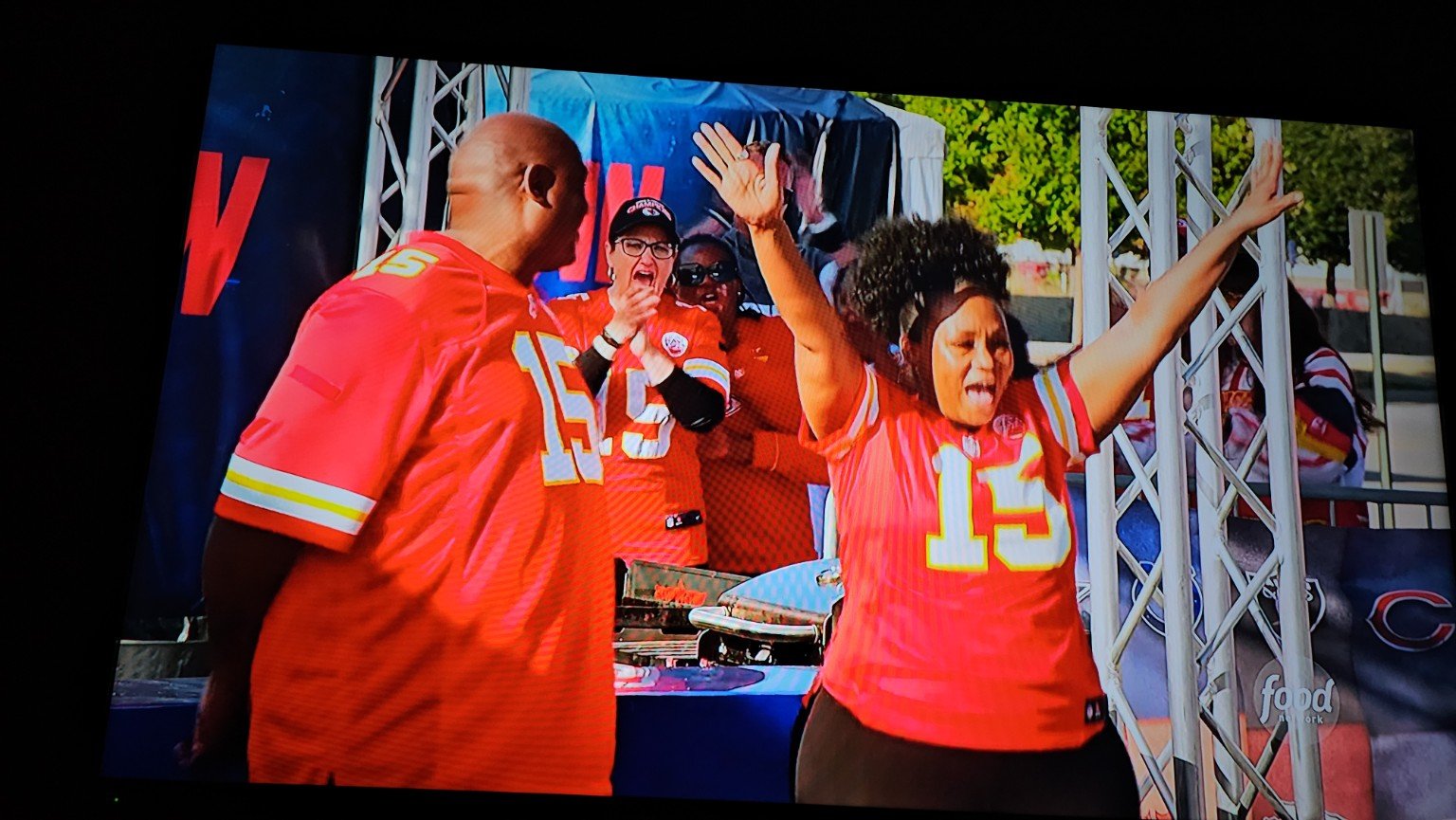 Winning celebration on Food Network