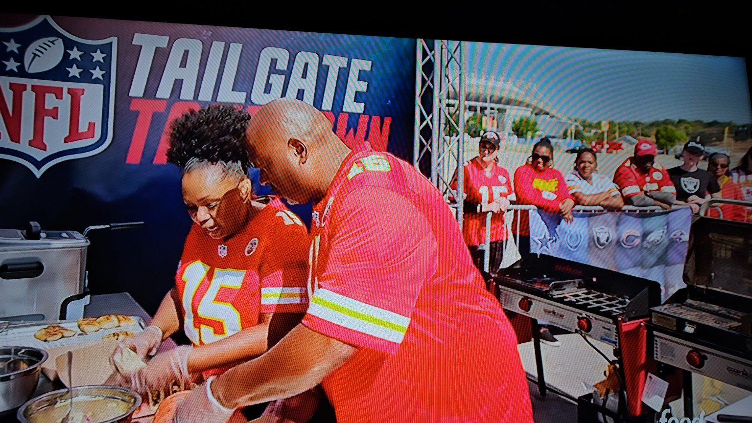 Mike P cooking on NFL Tailgate Takedown