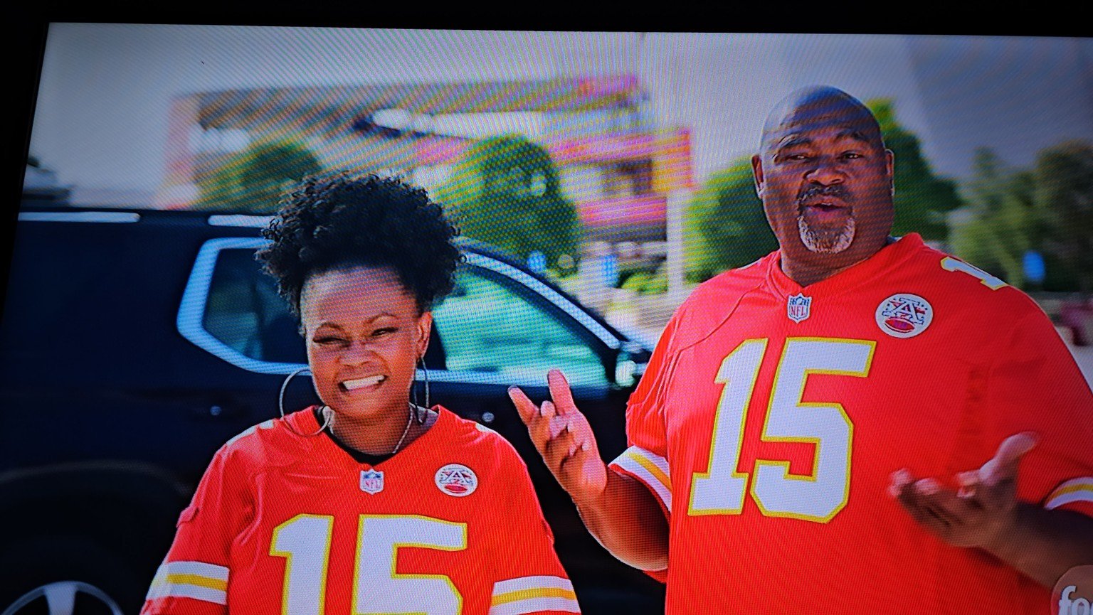 Mike P and Sheila Johnson on the competition set