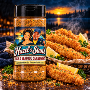 H&S Fish and Seafood Seasoning bottle by Mike P's